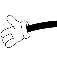 cartoon hand in glove doodle retro groovy vintage comic style Cute illustration character body parts Gesture hand