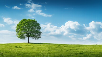 Using green field trees and blue sky as a background for a web banner is a great idea.