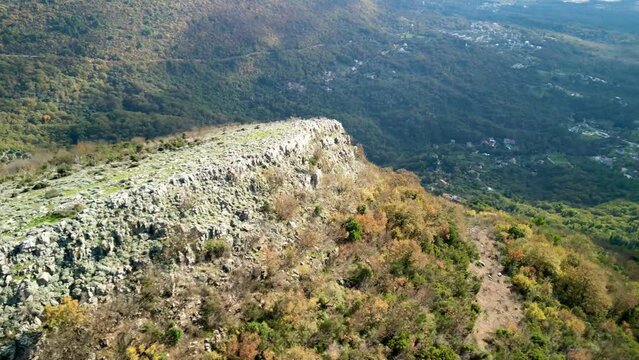 Drone view of the green Montenegro mountains