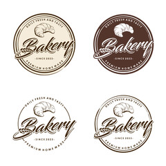 Fototapeta na wymiar Bakery Logo Design Bake and Cake Pastry Simple Homemade Badge Template vector illustration