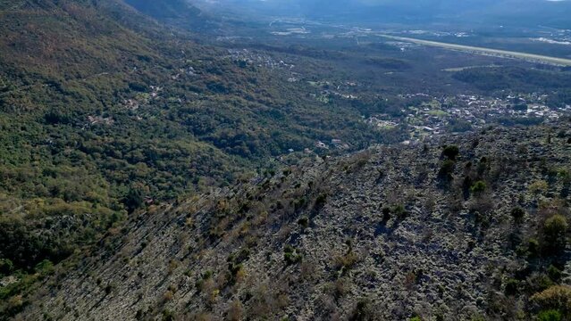 Drone view of the green Montenegro mountains