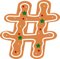 Gingerbread Cookies Christmas Party Font Symbol Hashtag