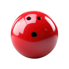 Red bowling ball. Isolated on transparent background.