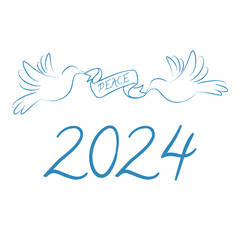 Fototapeta na wymiar Peace 2024 symbol icon illustration 