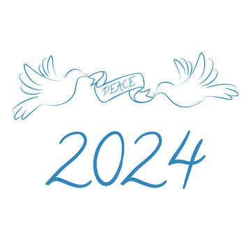 Peace 2024 symbol icon illustration	