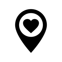 Location pointer with heart icon