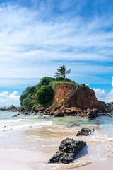 Beautiful Indian Ocean coastline on the island of Sri Lanka, Mirissa.