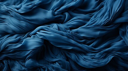An ethereal masterpiece of swirling cerulean fabric, cascading in mesmerizing folds that evoke a sense of fluidity and abstract art in the world of fashion