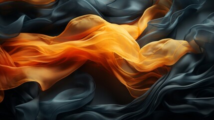 Fiery brushstrokes dance across the canvas, weaving a wild and abstract interpretation of nature's vibrant flame - obrazy, fototapety, plakaty