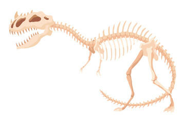 Dinosaur skeleton. Dino monsters icon. Shape of real animal. Sketch of prehistoric reptiles. Vector illustration isolated on white. Hand drawn sketch