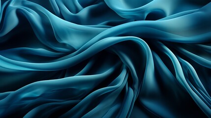 Obraz premium A vibrant swirl of oceanic hues dance across the textured canvas, evoking a sense of freedom and fluidity within the abstract folds of fabric