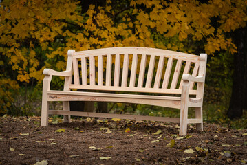 English style bench garden made of handmade solid wood.