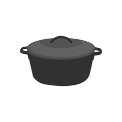 frying pan vector flat illustration on white background