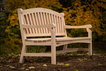 English style bench garden made of handmade solid wood.