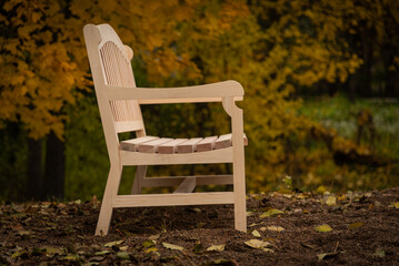 English style bench garden made of handmade solid wood.