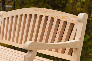 English style bench made of handmade solid wood.