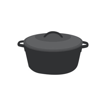 frying pan vector flat illustration on white background