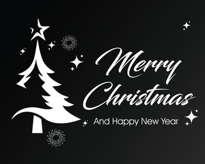 Naklejka premium christmas greeting card with christmas tree