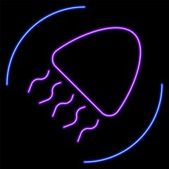 jellyfish neon sign, modern glowing banner design, colorful modern design trends on black background. Vector illustration.