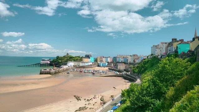 Harbour and North Beach Tenby Pembrokeshire Wales