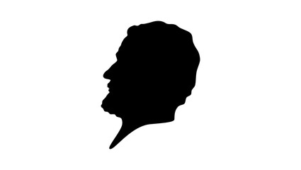 Ernest Hemingway, black isolated silhouette