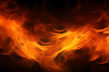 Ethereal Fire Dance, swirling orange flames in a mystical setting, Abstract Concept Art, Generative AI