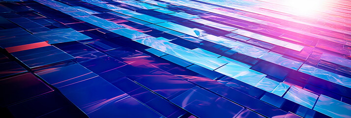 Fototapeta premium Concept highlighting solar farms and the patterns created by solar panels, showcasing sustainable energy practices. Generative AI