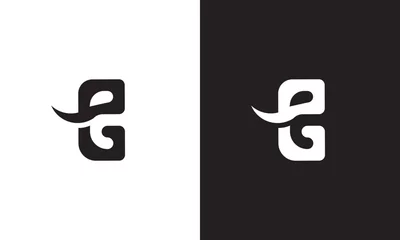 Foto op Aluminium letter e g elephant logo, simple unique vector © fsyah_design