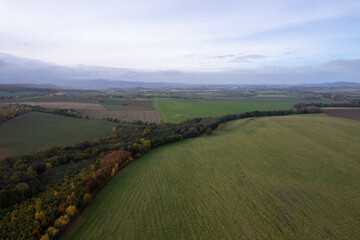 Southern Poland landscape, mountains, autumn, day, sun, sky, clouds, Klodzka Basin, dramatic and majestic scenery