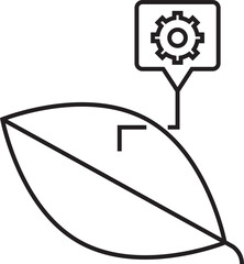 Leaf with Gear Smart Farming Concept Icon
