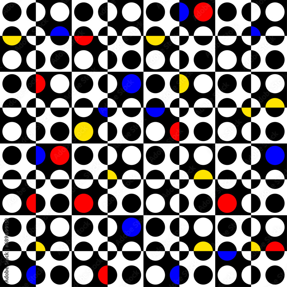 Poster Geometric abstract pattern retro style. Seamless vector pattern.