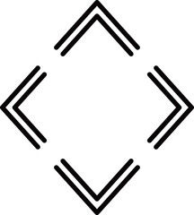 シンプルな菱型フレーム　ブラック