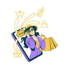 Shopping Online - Flat Design