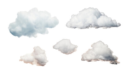 clouds set isolated on transparent background cutout