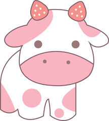 Kawaii cow cute pink cow