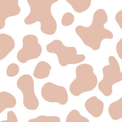 Seamless Moo Pattern Vector Illustration Pink and white
