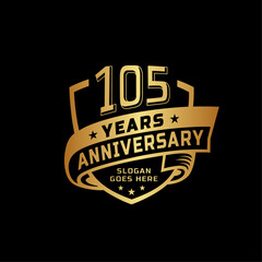 105 years anniversary celebration design template. 105th anniversary logo. Vector and illustration.