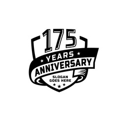 175 years anniversary celebration design template. 175th anniversary logo. Vector and illustration.