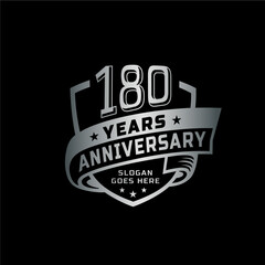 180 years anniversary celebration design template. 180th anniversary logo. Vector and illustration.