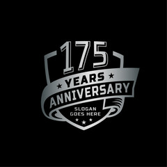 175 years anniversary celebration design template. 175th anniversary logo. Vector and illustration.