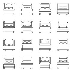 Set of bed icon. Pictogram vector design.
