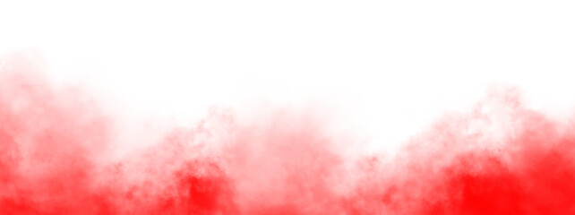 Red Color smoke fog on isolated background. Texture overlays. Design element. vector cloudiness, Template fog. Vector illustration