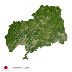Hiroshima, Prefecture of Japan Topographic Map (EPS)