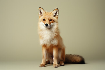 Obraz premium Abstract and minimal portrayal of a fox in a curious pose, conveying a sense of playfulness and simplicity.