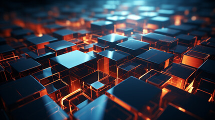 Obraz premium Geometric abstraction of quantum robotics, illustrating the potential for advanced and intelligent robotic systems in the future.