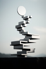 Minimalist sculpture symbolizing the concept of future energy harvesting, showcasing innovative and efficient methods of power generation.