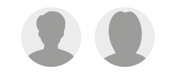 Vector flat illustration in grayscale. Avatar, user profile, person icon, profile picture. Suitable for social media profiles, icons, screensavers and as a template.