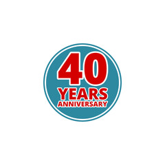 40 years anniversary logo template icon isolated on transparent background