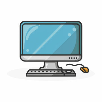 flat style laptop vector illustration