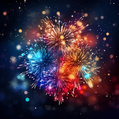 Fototapeta premium fireworks on the night sky